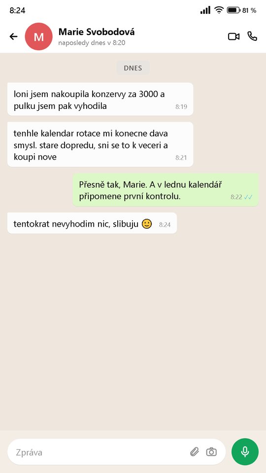 Zpráva od zákazníka
